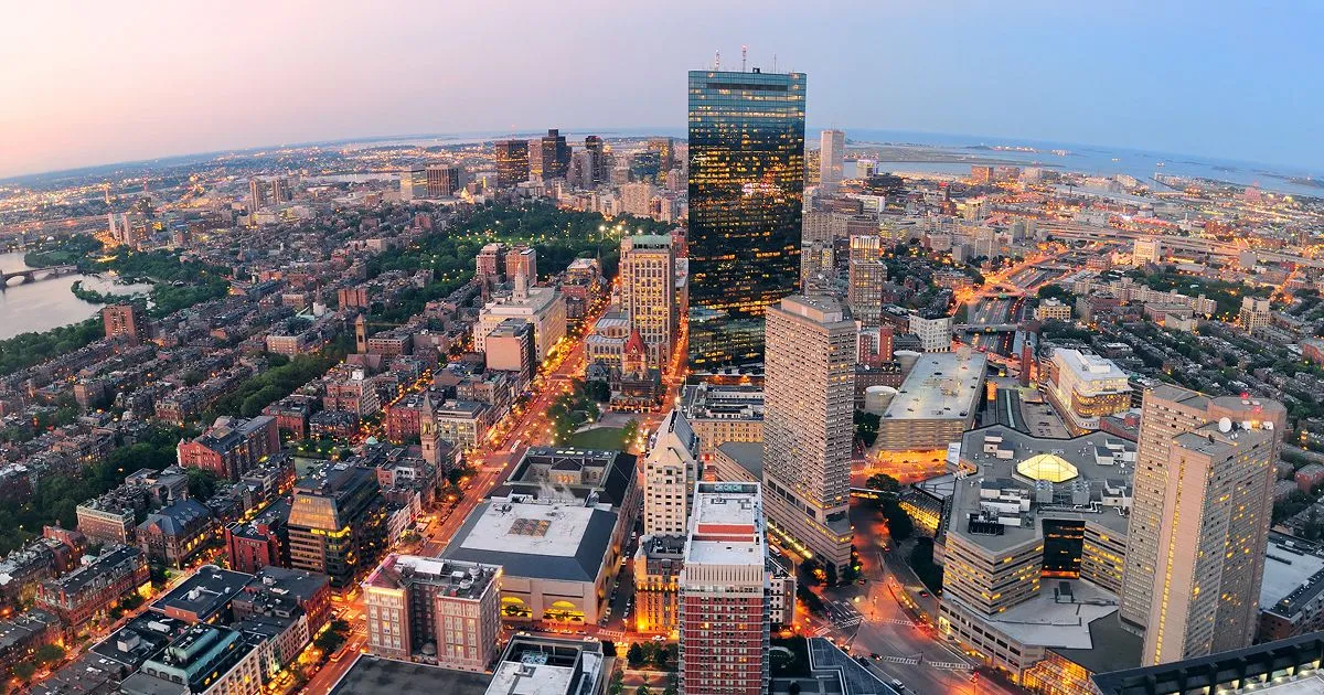 Aerial view of a major Pennsylvania city highlighting urban development and economic activity